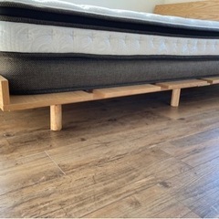 受取り日時追加！14万円で購入 ニトリ　ダブルベットフレーム+マットレス+トッパー+シーツ、ベッドパット 計5点まとめての画像