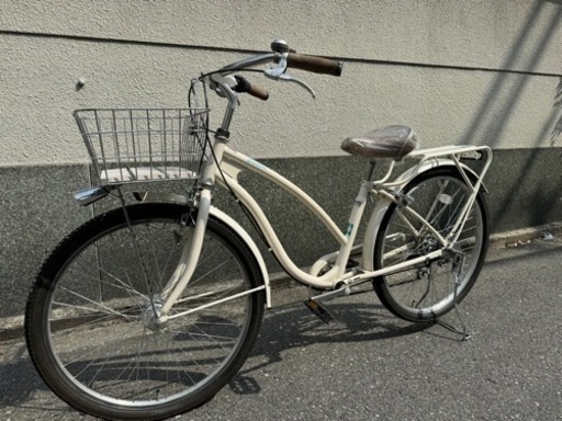 26インチ ママチャリ グレー LEDオートライト 美品