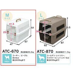 ペットキャリー　アイリスオーヤマ　ATC-670　Mサイズ　中型犬用　の画像