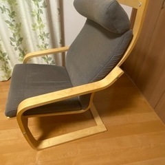 IKEA POÄNG ポエング パーソナルチェア＆オットマン　グレーの画像