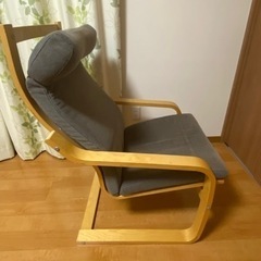 IKEA POÄNG ポエング パーソナルチェア＆オットマン　グレーの画像