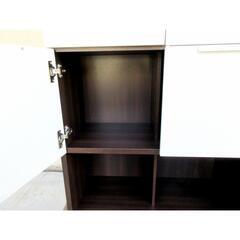 ☆T2801☆ビクターインテリア　ブックシェルフ　収納ラック　キャビネット　本棚　書庫　扉付きの画像