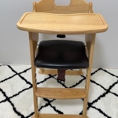カトージ/木製ワイドハイチェア ステップ切り替え(ナチュラル)