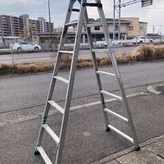中古　7尺　脚立　脚伸縮　ハセガワ はしご兼用　伸縮脚立 　RY...