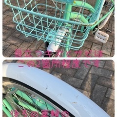 ミントグリーンが素敵な22インチ自転車の画像