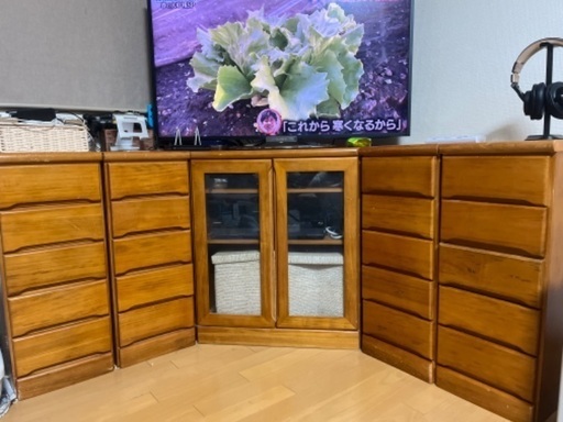コーナー用　TV台５点セット