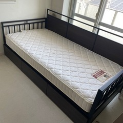 デイベッド　シングル　マットレス付き　引き出し付き　家具 ベッド...