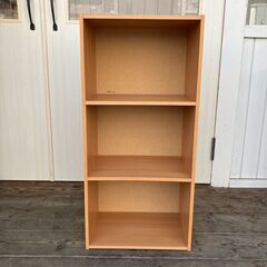 ３段カラーボックス（木目）