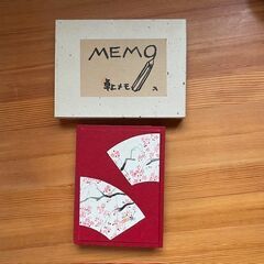 昭和レトロ★未使用★鳩居堂★卓上メモ（さくら）★扇面貼の画像
