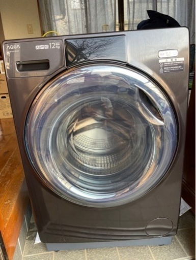 状態良好！ドラム式洗濯機半年使用AQUA AQW-DX 12N (K) 脱水 12kg/乾燥 6kg