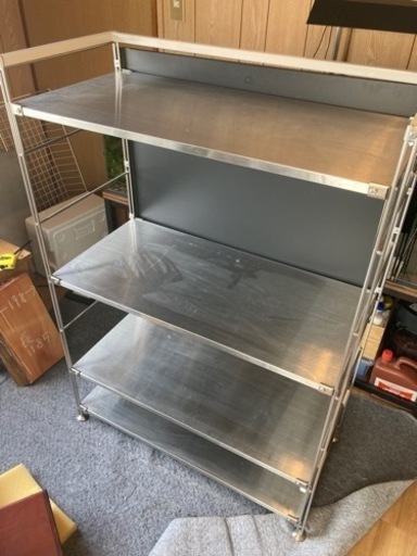 無印良品　ステンレスユニットシェルフ　ワイド中　付属品色々