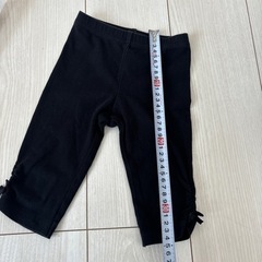②サイドリボン付きレギンス　95サイズ　黒色　の画像