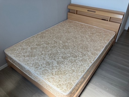 【引取/配送】美品 ダブルベッド フレーム マットレス セット