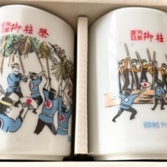 未使用⭐︎御柱祭柄の湯呑み5点セット