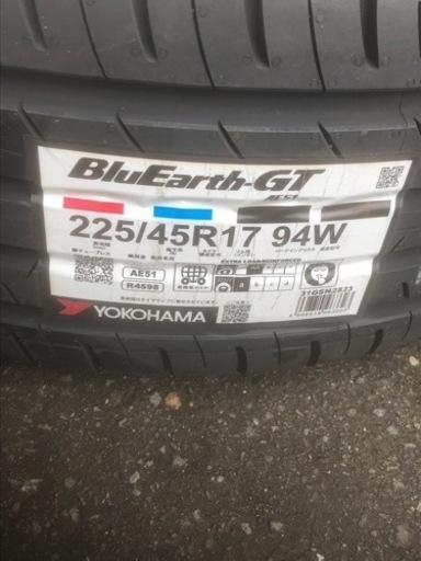 値下げ！希少サイズ！23年ヨコハマ 低燃費タイヤ新品未使用！225 45R17 ホイール付き4本セット レクサス IS等に