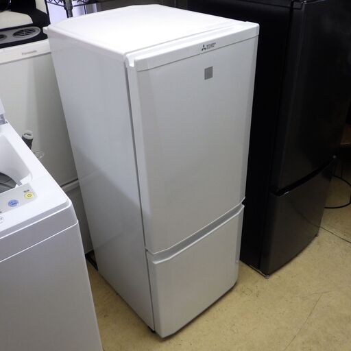 2017年製 三菱 2ドア冷蔵庫 配達設置対応/1カ月保証 146L 白 MR-P15EA-KW