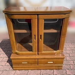 【家具】ガラス戸棚 キャビネット セーラム 収納 引き出し インテリア の画像
