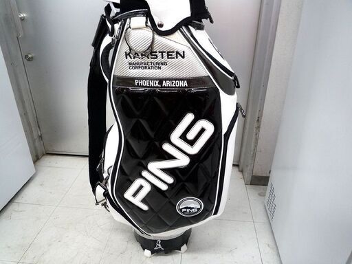 ゴルフ キャディバッグ PING KARSTEN CB-C202 4分割 ホワイト×ブラック 中古 PING 苫小牧西店