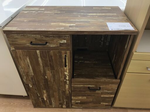 ★ジモティ割あり★  レンジ台 ブラウン H91×W80×D45 クリーニング済み KJ4790