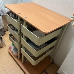 【お譲り】キャスター付ワゴン キャビネット シェルフの画像