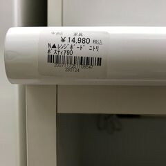 【FU791】★NITORI ニトリ カウンター ポスティア90 WH   ホワイト   W90×D50×H101 ハイカウンター キッチンカウンター レンジ台 キッチン家具 収納家具 クリーニング済 堺市 深井 【ジャングルジャングル深井店】（投稿ID : 19bs3v）の画像