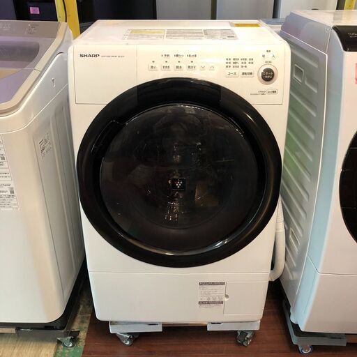 送料無料・設置無料有りSHARP ドラム式洗濯乾燥機 7.0/3.5kg 2021年製 ES-S7F-WR 中古家電