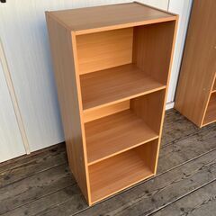 ３段カラーボックス（ライトブラウン）②