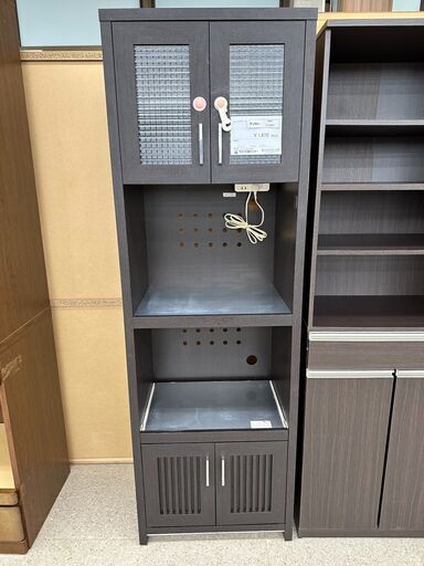 特別値引き★ジモティ割あり★  レンジボード 黒 H180.5×D39×W59 クリーニング済み TJ5087