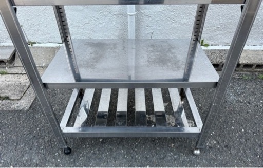業務用 コンロ台 作業台 調理台 750×450×1030 3段 調整 キッチン 用品 店舗 居酒屋 焼き台 ガス台 厨房機器 焼台 