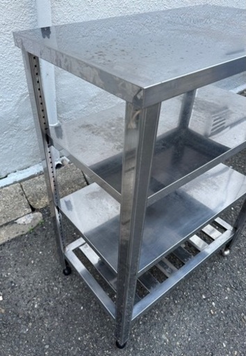 業務用 コンロ台 作業台 調理台 750×450×1030 3段 調整 キッチン 用品 店舗 居酒屋 焼き台 ガス台 厨房機器 焼台 