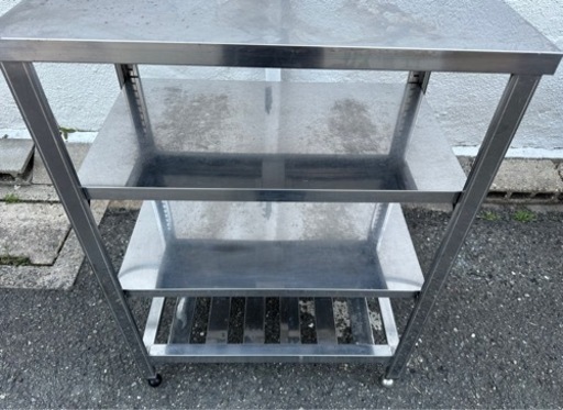 業務用 コンロ台 作業台 調理台 750×450×1030 3段 調整 キッチン 用品 店舗 居酒屋 焼き台 ガス台 厨房機器 焼台 