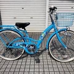 【22インチ子供車】ほぼ新品❗️6段変速付　スペアキーあり　若林自転車　浜大津店　SALE中❗️