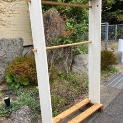 手作りハンガーラック  二段階調整可の画像