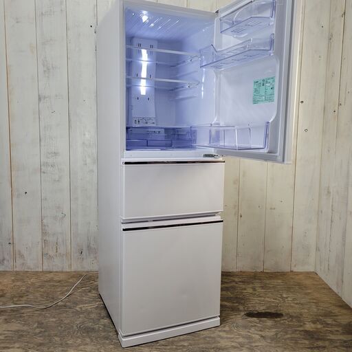 終 jy 三菱/MITSUBISHI 2019年製 3ドア ノンフロン冷凍冷蔵庫 272L 自動製氷 真ん中野菜室 MR-CX27D-W ジュエリーホワイト 動作OK 24d菊MZ