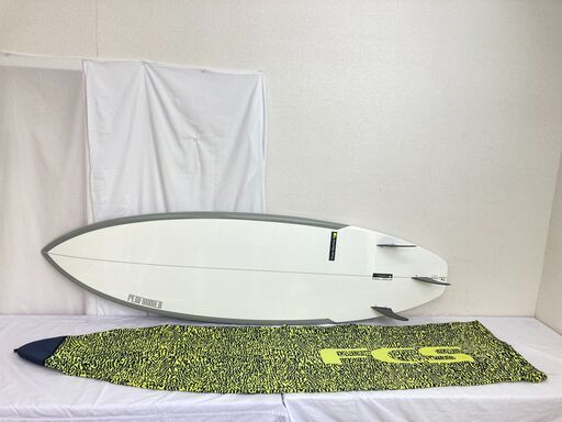 【お値下げしました】JT420 (O) Three Weather スリーウェザー サーフボード MODEL P-SD66GY サイズ約198ｘ54ｘ21 厚み約7㎝ キズあり 中古現状品 現地引き取りのみ