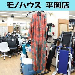 着物 和服 浴衣 身丈159㎝ レトロ柄 蝶 和装 緑系×赤系 ...