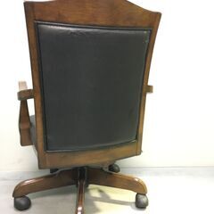 ⑤　応接室　社長　椅子　回転　木製　高さ調節　事務椅子　パソコンチェア　アンティークの画像
