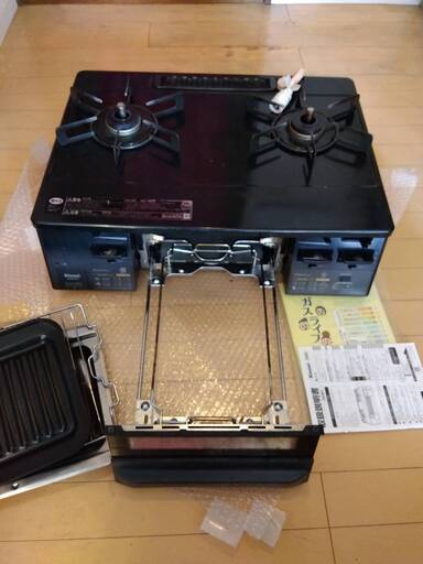 リンナイ｜Rinnai ガステーブルコンロ 水なし両面焼きグリル(ココットプレート付属) [左強火] ブラック KG66VGL [約60cm /都市ガス12・13A /左強火]