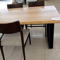 ★ジモティ割あり★ 大塚家具 3人掛けダイニングセット 茶 H71×D93.5×W151 クリーニング済み TJ5098