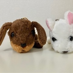 犬のぬいぐるみストラップ2点