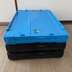 TRUSCO中山 折りたたみコンテナ 薄型オリコン 3個セットの画像