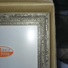アンティーク額·デッサン額、四つ切りシルバー、美品新品未使用品、梱包箱有り。の画像