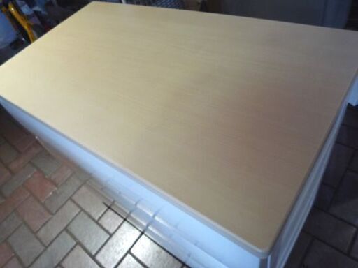 Fits 3段 ウッドトッププラチェスト 幅75.5cm ホワイト/ナチュラル フィッツ チェスト プラチェスト タンス 箪笥 たんす