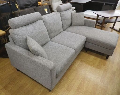 3人掛けカウチソファ 布製 グレー オットマン付き 幅155㎝ L字ソファ 3Pソファー 3シーター　西岡店 楽天市場】[即日発送／着日指定OK] カウチソファー ソファー 3人