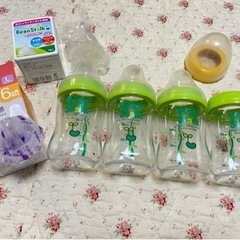新品ニプル含む哺乳瓶　4本セット ピジョン Pigeon ビーンスターク　広口タイプ　トライタンボトルの画像