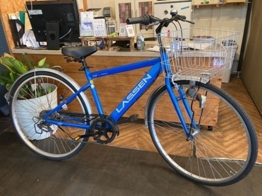 【後輪タイヤ・後輪チューブ新品！】 LEDダイナモ　6段変速　27シティクロス　スカイブルー