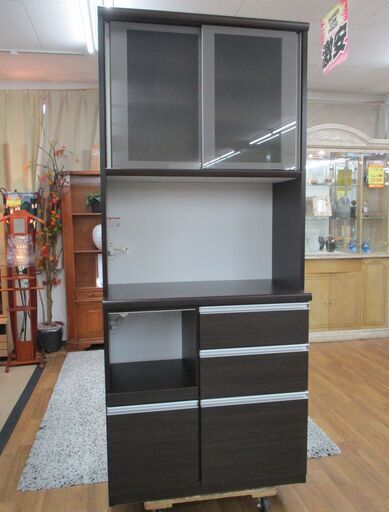 R352 松田家具 キッチンボード、食器棚、幅89cm Used・美品