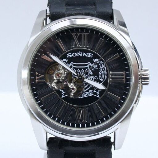 動作品 SONNE 自動巻腕時計 ローマンインデックス 3針 オープンハート ラバーベルト ゾンネ 札幌市 清田区 平岡 Ｔ