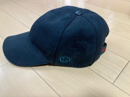 グッチ(GUCCI)キャップ GGロゴ  インターロッキング刺繍 シェリーライン コットン 帽子 ユニセックス L(59cm) 黒
