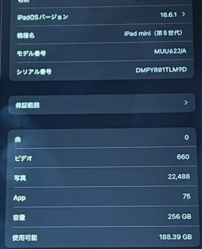iPad mini5 Wi-Fi 256GB 社外ペン2本とケース付